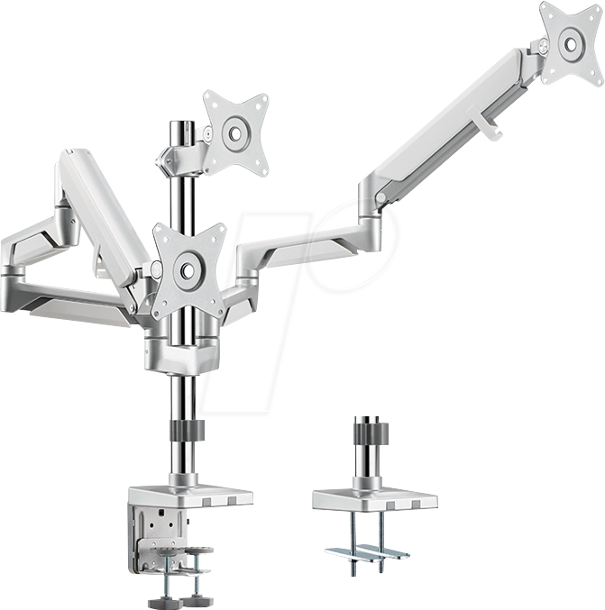 LOGILINK BP0090 - Monitor Halter, 3 Displays, 17'' - 27'', 748 mm, Tischmontage, Sil