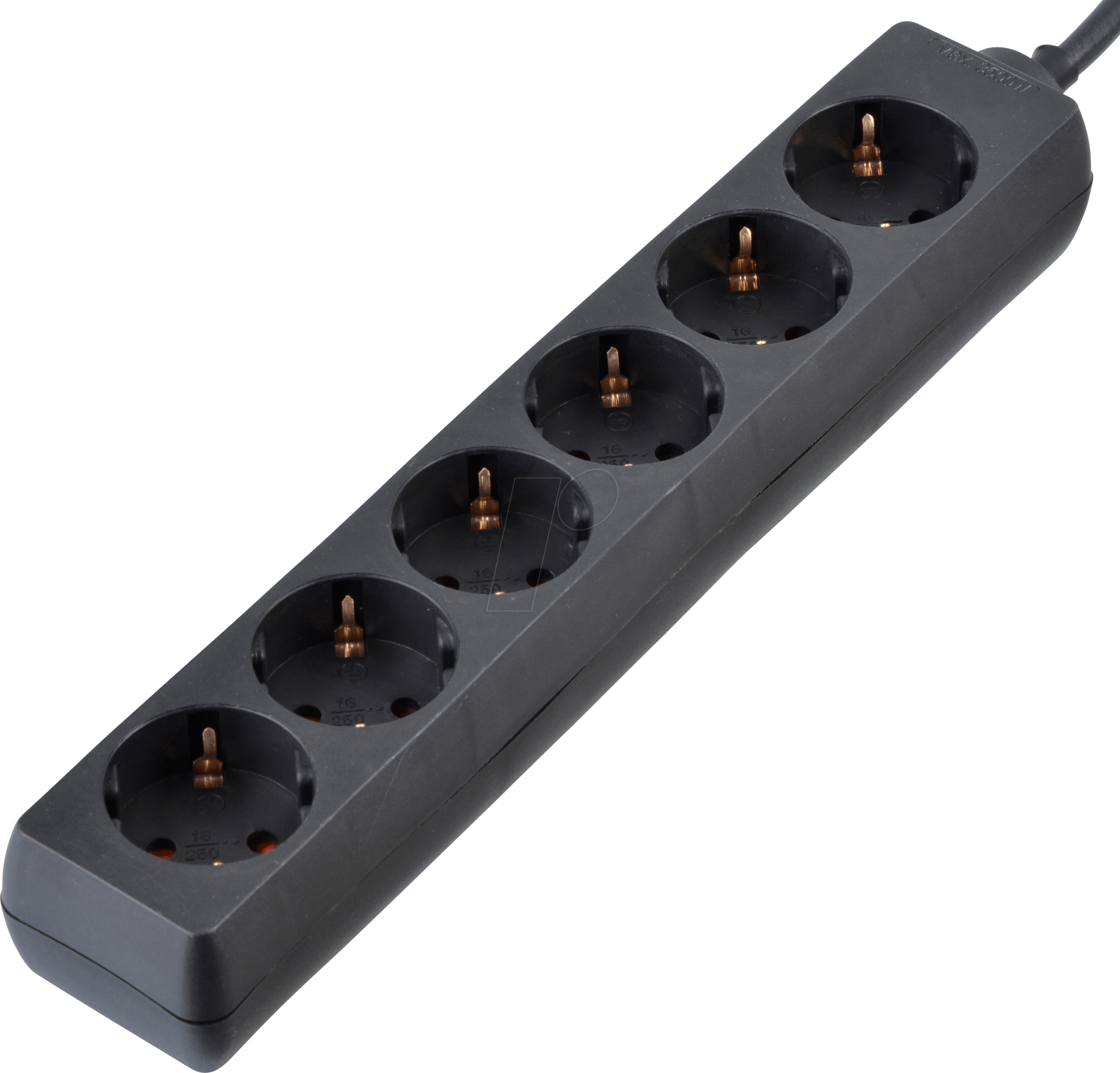 6-FACH DOSE SW 5 - Steckdosenleiste, 6-fach, 5 m, schwarz