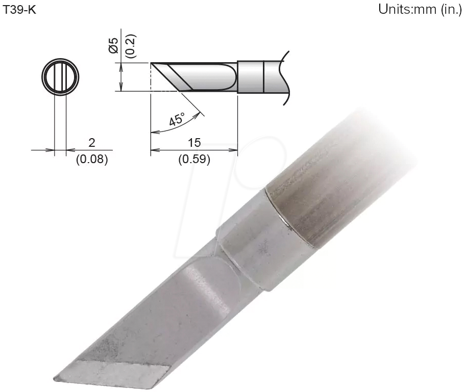 HAK T39-K - Aktiv-Lötspitze T39-K, 5,0 mm, messer