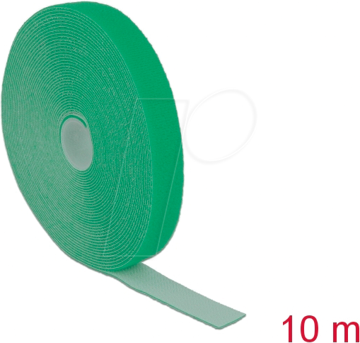DELOCK 18732 - Klettband auf Rolle, 10 m x 20 mm, grün