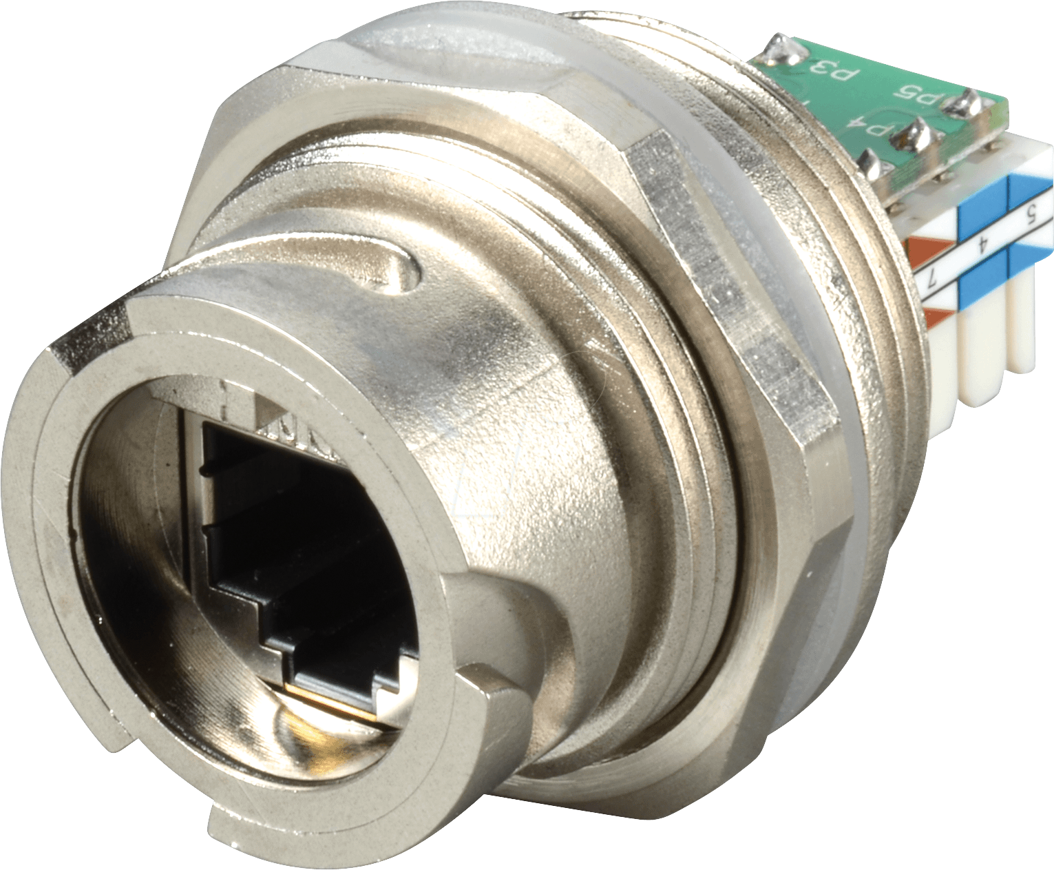 RJ45 EBG SKM - RJ45 Einbaugehäuse, Schneidklemm, ges., mtl.