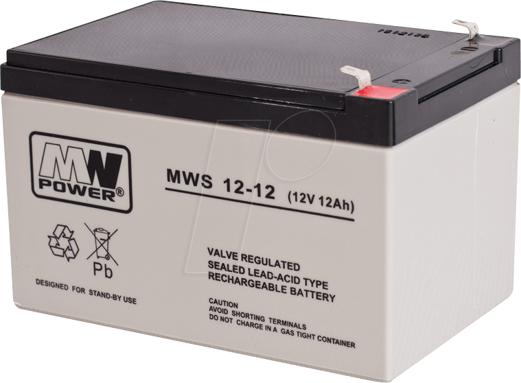 MWS 12-12 - Blei-Vlies-Akku, 12 V, 12 Ah