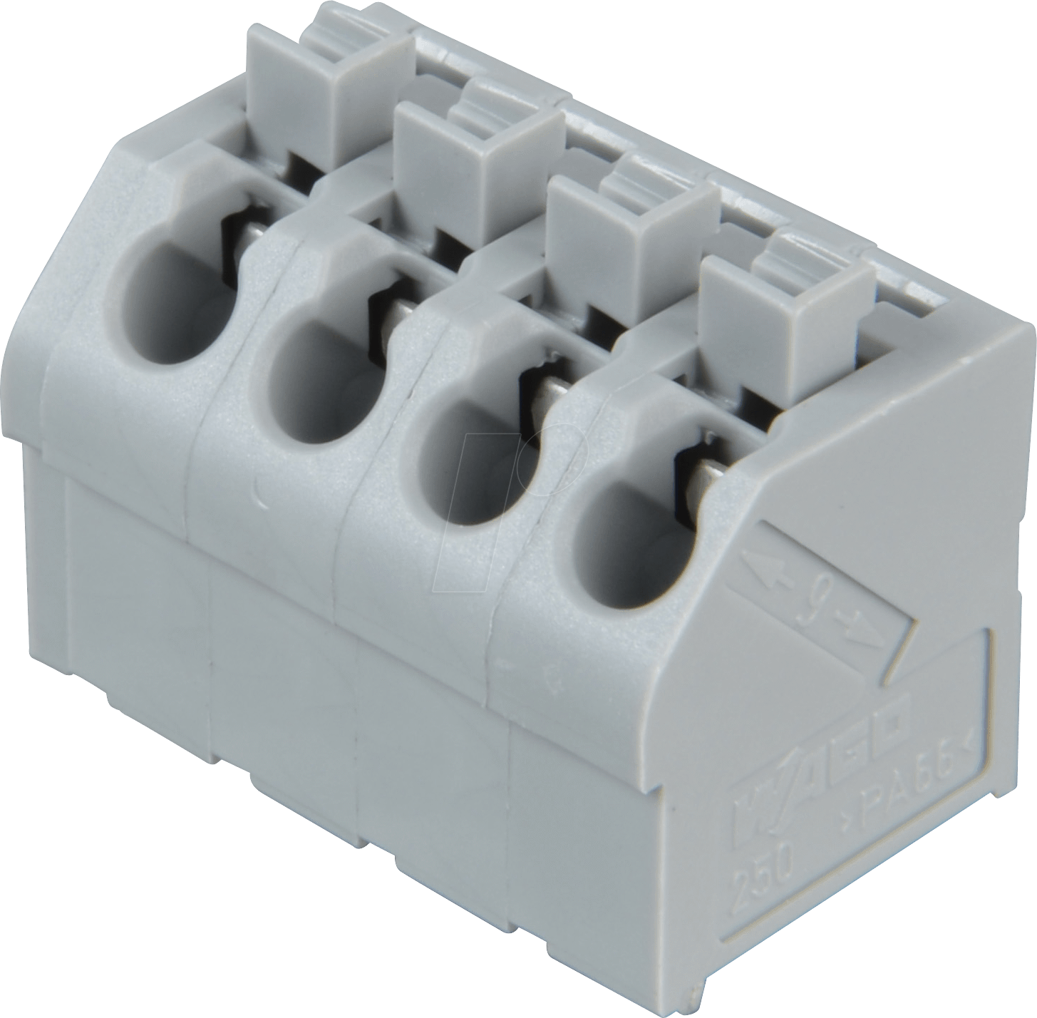 WAGO 250-504 - Klemmleiste mit Betätigungsdrückern, RM 5,0 mm, 17,5A, 4-pol