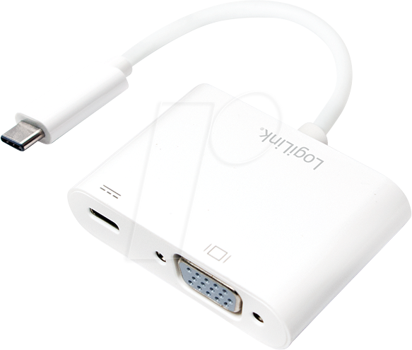 LOGILINK UA0259 - Adapter, USB-C Stecker > VGA + PD, 1080p, weiß