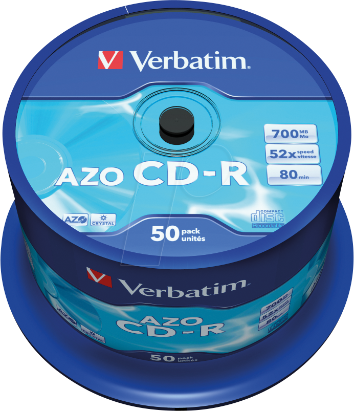 VERBATIM 43343 - CD-R AZO, 700 MB, 52x, 50er Pack Spindel