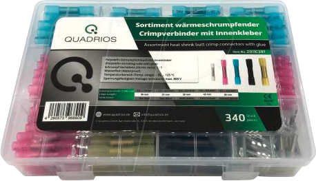 QUAD 2011C397 - Schrumpf-Stoßverbinder-Sortiment 340 tlg. - 3:1 -mit Innenkleber