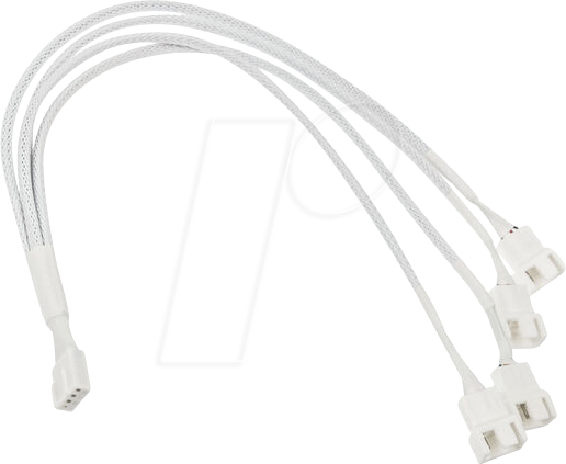 KOLINK 06683 - Kolink 1-4 PWM Lüfter Splitterkabel - 35 cm, geflochten, weiß
