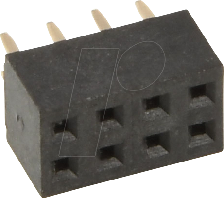 Thumbnail - W+P 316-08-2 - Buchsenleiste, gerade, RM 2,00, H: 4,3mm, 2x 4-polig