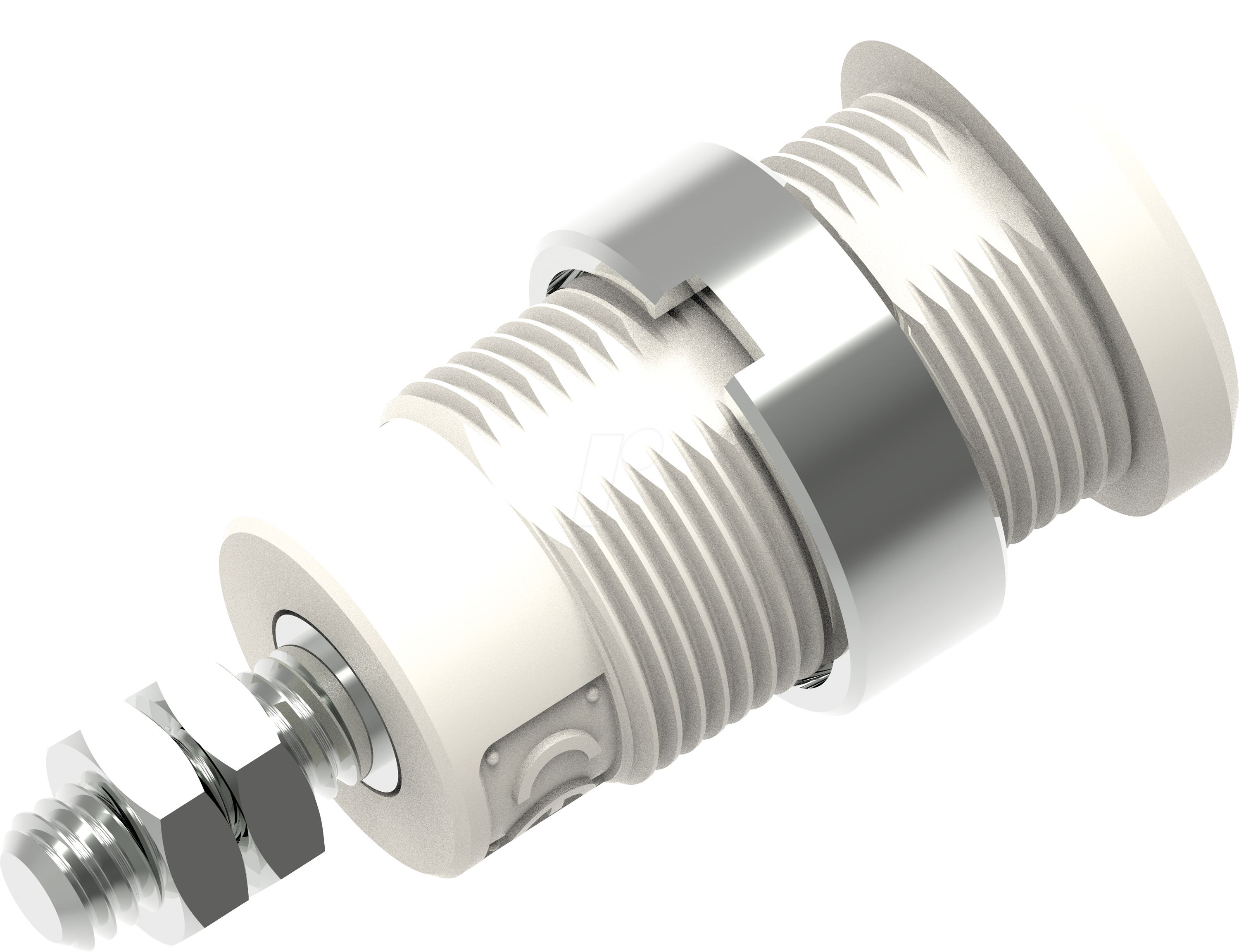 PJP 3265-C-BC - Sicherheits-Bananenbuchse, 4 mm, weiß