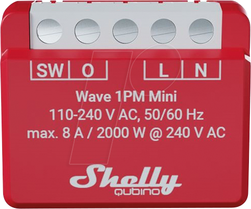 SHELLY WAVE 1PMM - Shelly Qubino Wave 1PM Mini, Relais, max 8A, 1 Kanal, Z-Wave