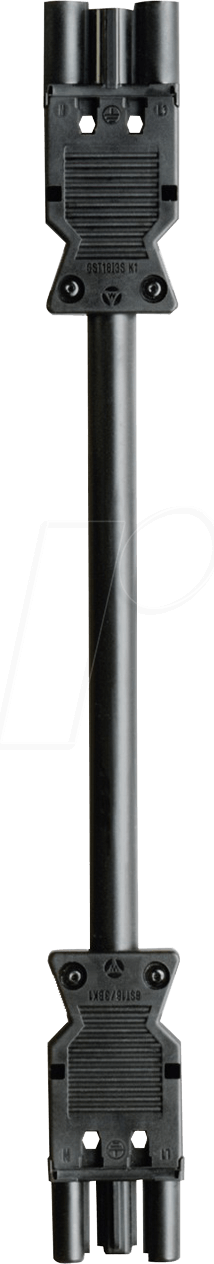 GST 18-3KBS2 SW1 - Verbindungsleitung, 3-pol., St.-Bu., 1 m, sw, 2,5mm²
