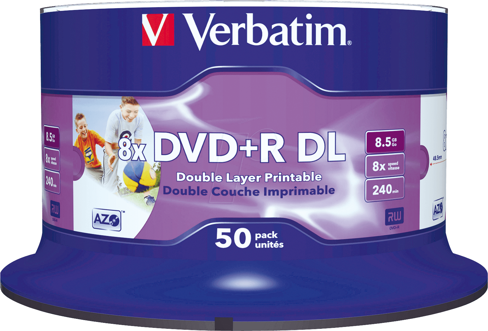 DVD+R8,5 VER50PN - Verbatim DVD+R 8,5GB, 50er, DoubleLayer,NoID
