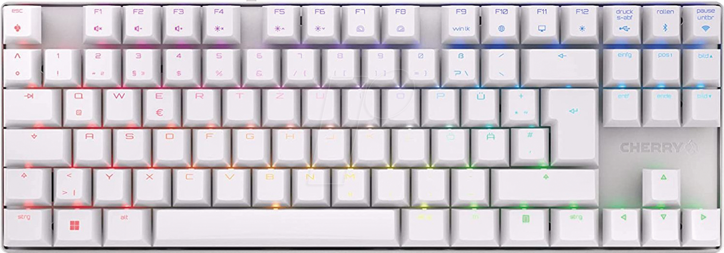 G80-3882LXADE-0 - Gaming-Tastatur, Funk, RGB, MX BROWN, weiß, DE