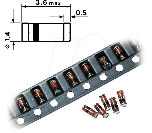 SMD ZF 5,1 - Zenerdiode, 5,1 V, 0,5 W, SOD80