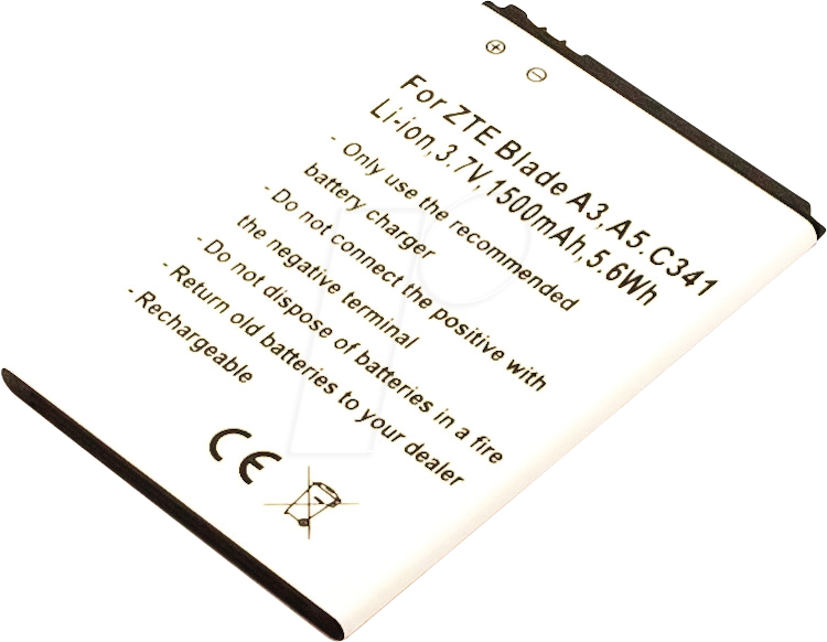 AKKU 31179 - Smartphone-Akku für ZTE-Geräte, Li-Ion, 1500 mAh