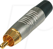 REAN RF2C-AU0 - Cinch(RCA) Kabelstecker, vergoldete Kontakte, vernickeltes Gehäu