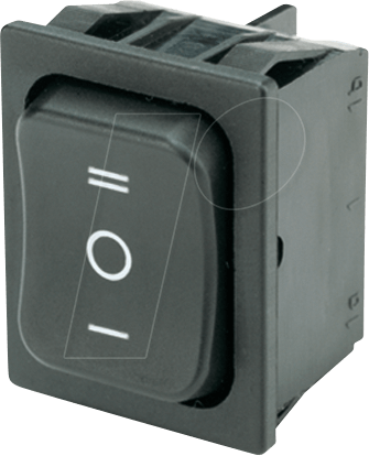 MAR 1839.1507 - Wippschalter EIN - AUS - EIN, 2 polig, schwarz