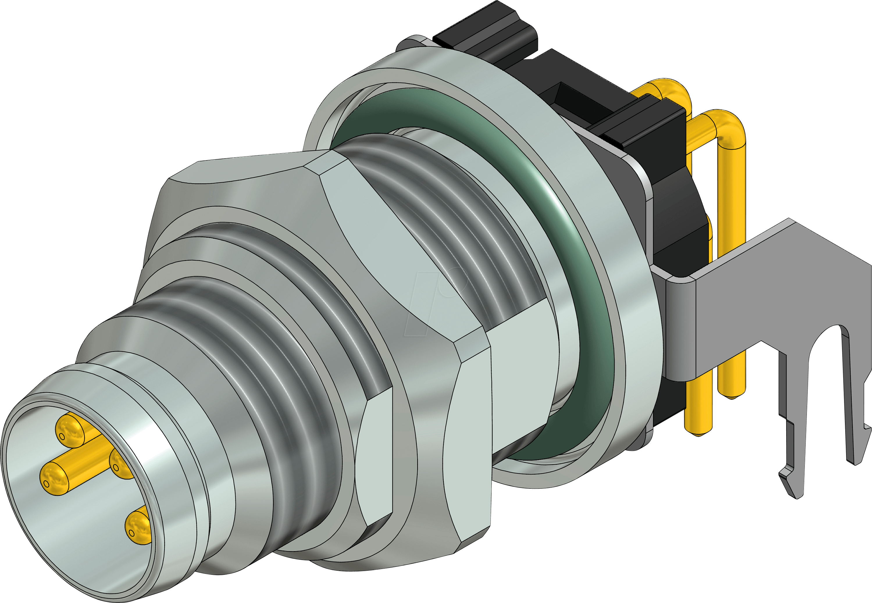 CONEC 42-01431 - SAL M 8, 4-pol, Einbaustecker, gewinkelt