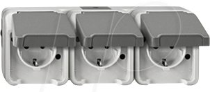 EL ME 23918029 - Aquastar, Steckdose, 3-fach, waagerecht, lichtgrau