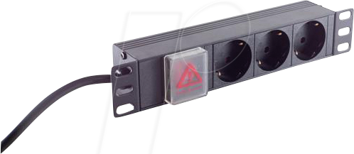 SHVP BS09-26935 - 10'' Steckdosenleiste, 3-fach, 1HE, schwarz