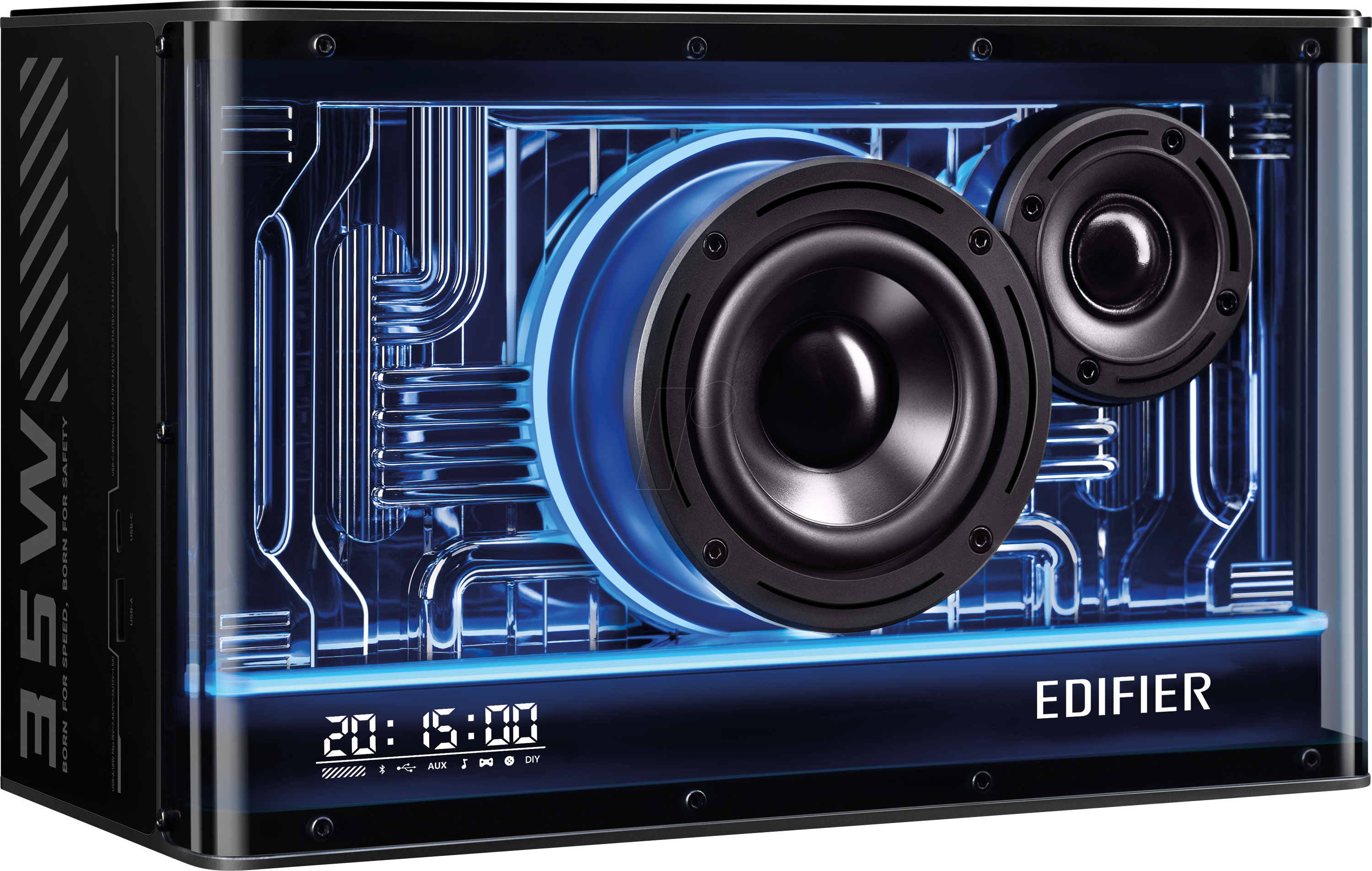 EDIF QD35 BK - Lautsprecher, Bluetooth, AUX, USB-A, schwarz