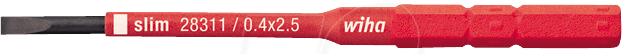 WIHA 34578 - Bit Schlitz, 2,5 x 75 mm, SoftFinish® electric slimBit