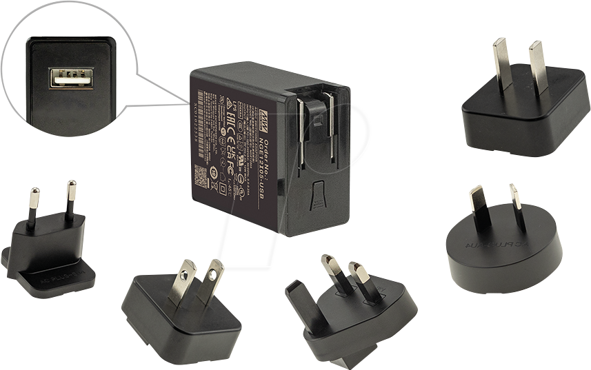 MW NGE12I05-USB - USB-Ladegerät, 12 W, 5 V, USB-A, Wechselstecker