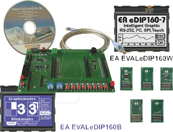 EAKIT EDIP160W - Starterkit mit eDIP160W LCD, touch