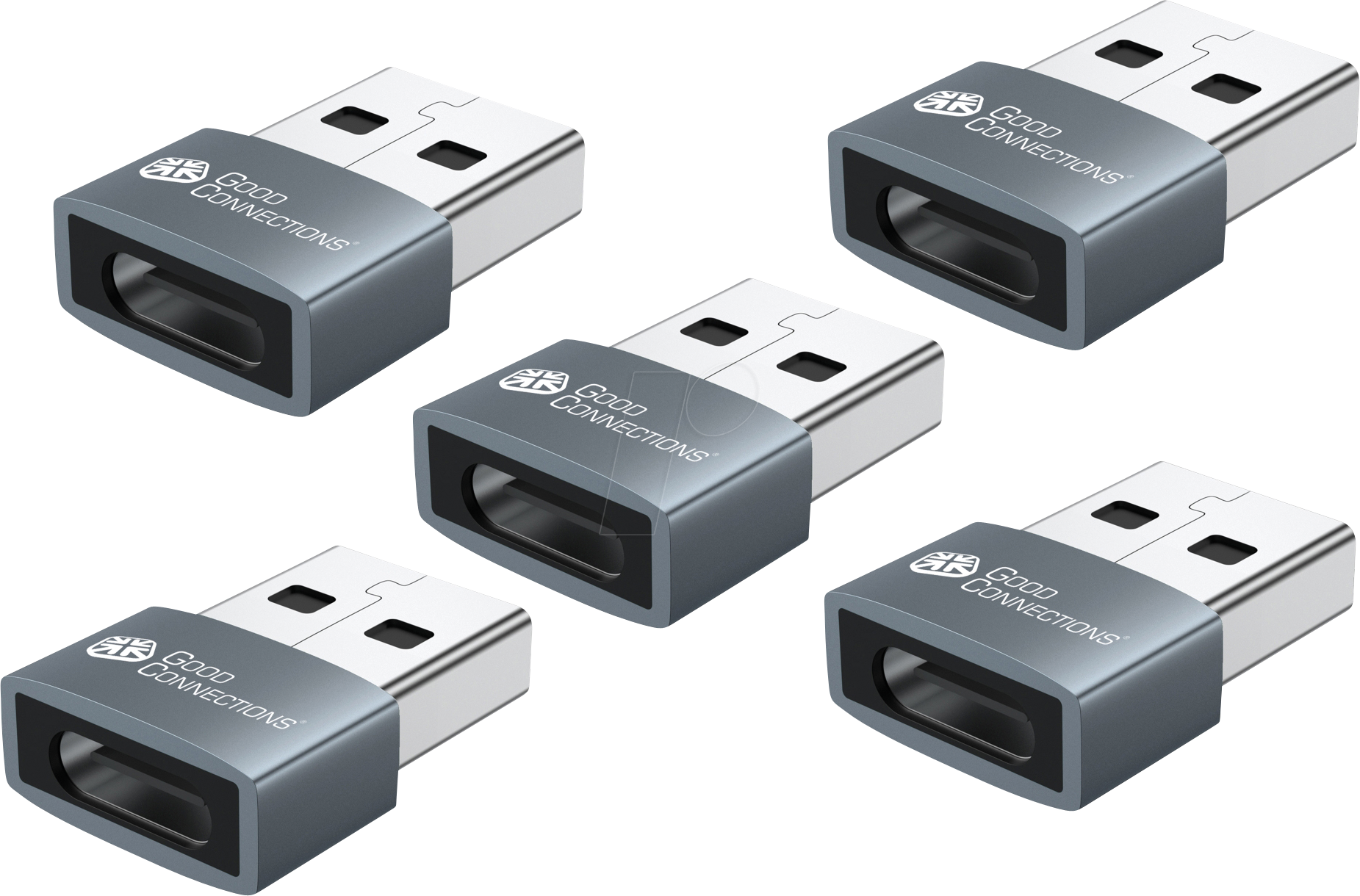 GC USB-AD203-5 - Adapter USB 2.0 A Stecker > C Buchse, 5er Set
