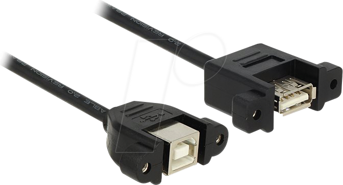 DELOCK 85107 - USB 2.0 Kabel B Buchse > A Buchse, zum Einbau, 25 cm