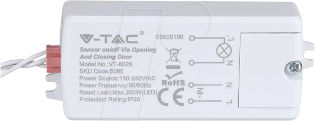VT-5085 - Infrarot mini Einbau-Bewegungsmelder, Türöffnung