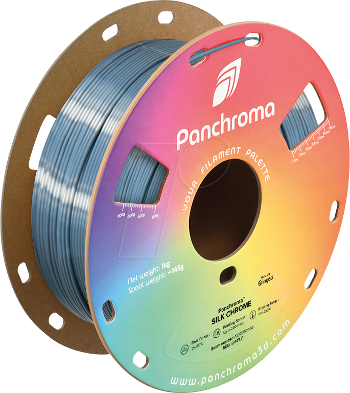 POLYMAKER CA3005 - Filament, Panchroma PLA, Silk Chrome, 1,75 mm, 1 kg
