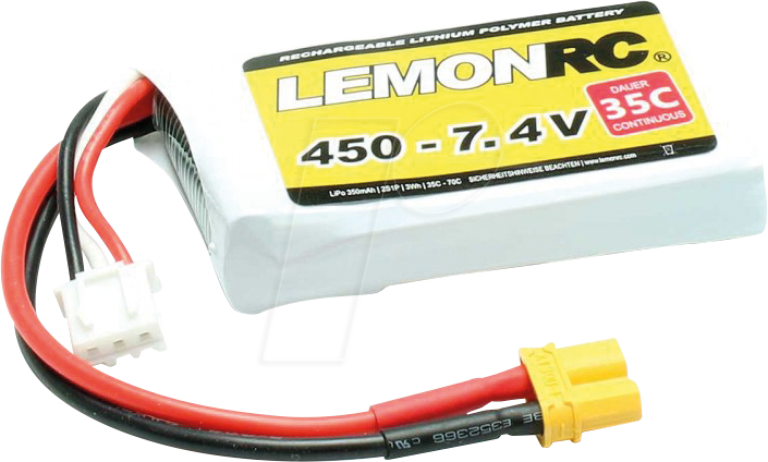 Thumbnail - LRC 2S 450 - LiPo Akku LEMONRC 450 - 7.4V (35C)