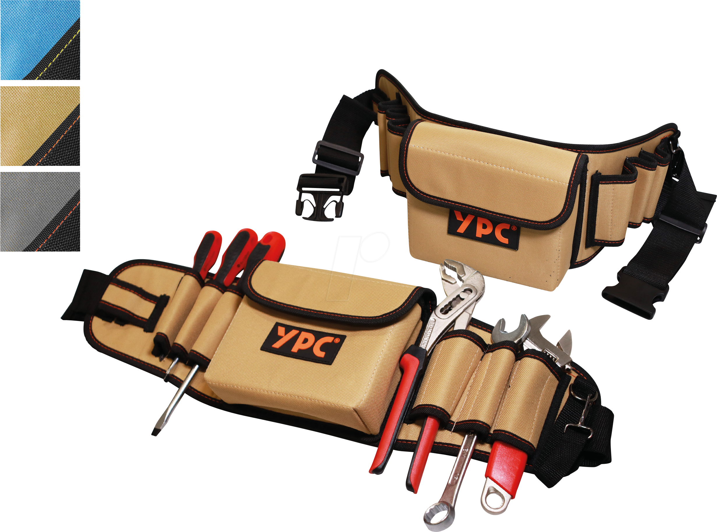 YPC BG00015BKSD - ''ProBelt'' Werkzeuggürtel, Sand-Schwarz, 130x58x16cm