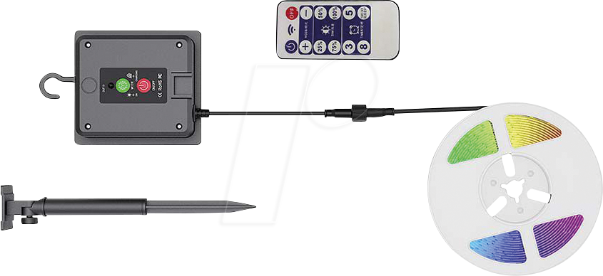 VT-23046 - Solar LED-Streifen, 1,2 W, RGB, 5 m, IP67