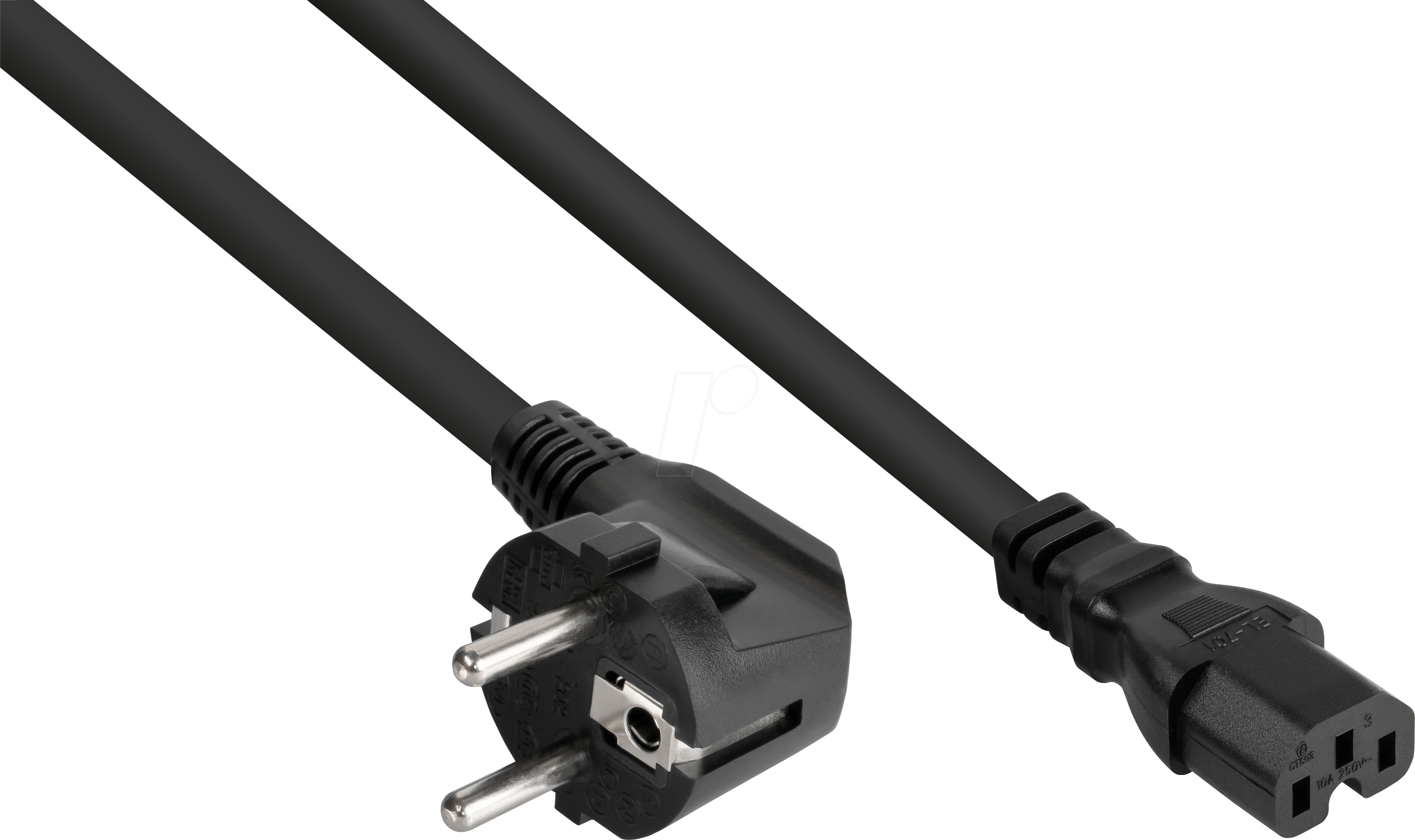 KM SK0150-S018 - Netzkabel Schutzkontakt-Stecker Typ E+F, Buchse C15, 1,8m