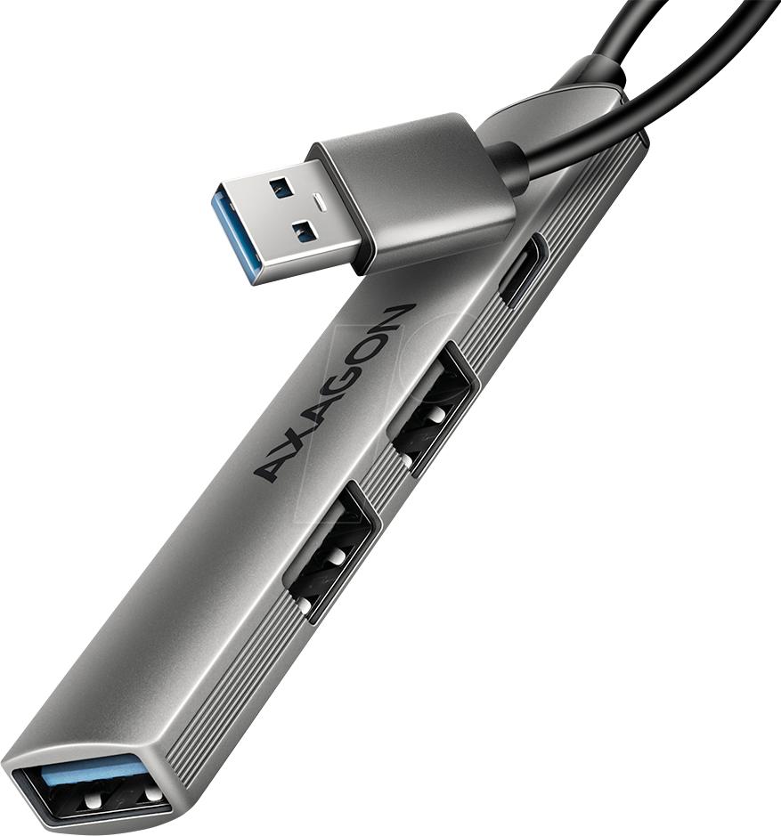 AXG HUE-STA - USB 3.0, 4-Port Hub, 3x A, 1x C, USB-A Kabel, 12 cm