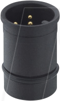 LUT 1239-05-T0CB - Einbausteckverbinder, gerade, M12, 5 pol, Stecker, schwarz