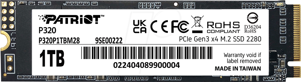 P320P1TBM28 - Patriot P320 SSD 1 TB, M.2 2280