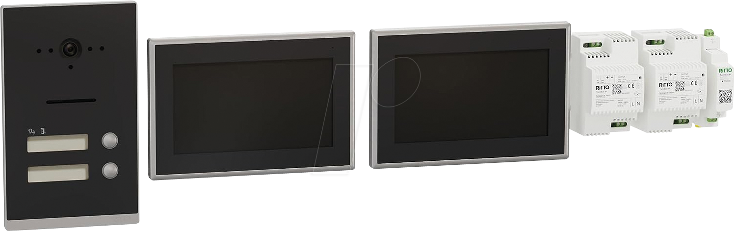RITTO RGE2094250 - Video-Türsprechanlage für Zweifamilienhaus, Unterputz, anthrazit