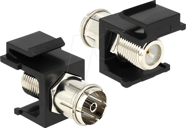 DELOCK 86352 - Keystone Modul IEC Buchse > F Buchse schwarz