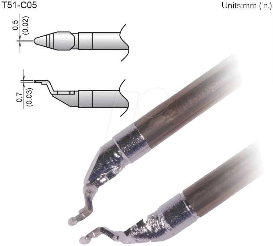 HAK T51-C05 - Aktiv-Lötspitze T51-C05, 1,8 mm, chip, 2 Stück