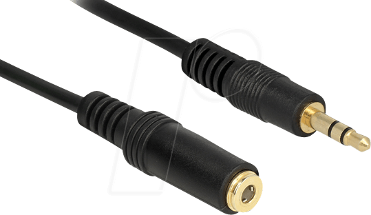 DELOCK 83766 - Audio Kabel, 3,5 mm Klinkenstecker auf Kupplung, 2 m