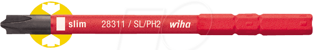 WIHA 34588 - Bit Kreuzschlitz (PH), 2 x 75 mm, SoftFinish® electric slimBit