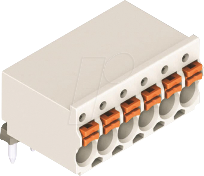 WAGO 2091-1372 - 1-Leiter-THT-Federleiste, abgewinkelt, 2-polig, bis 1,5 mm²