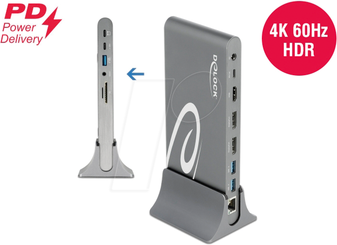 DELOCK 87772 - Dockingstation/Port Replicator, USB Type-C, Laptop
