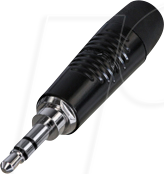 REAN RTP3C-BAG - 3,5mm Klinkenstecker stereo 3-polig, schwarzes Gehäuse