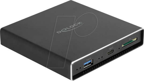DELOCK 42618 - externes 2.5'' SATA HDD / SSD Gehäuse, USB C, USB A und SD Slot