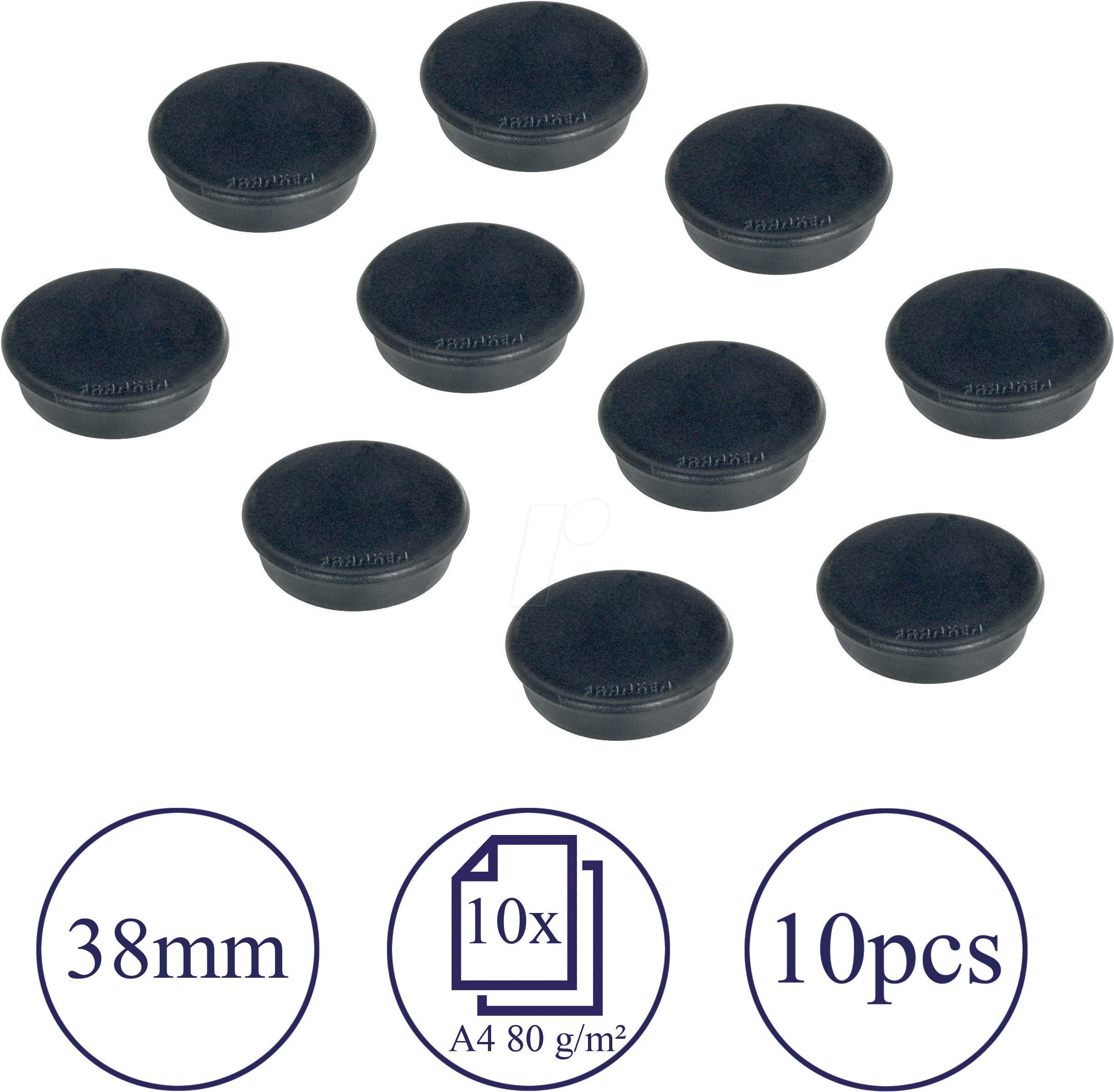 Thumbnail - FRANKEN HM3810 - Magnete, 38 mm, schwarz, 10 Stück