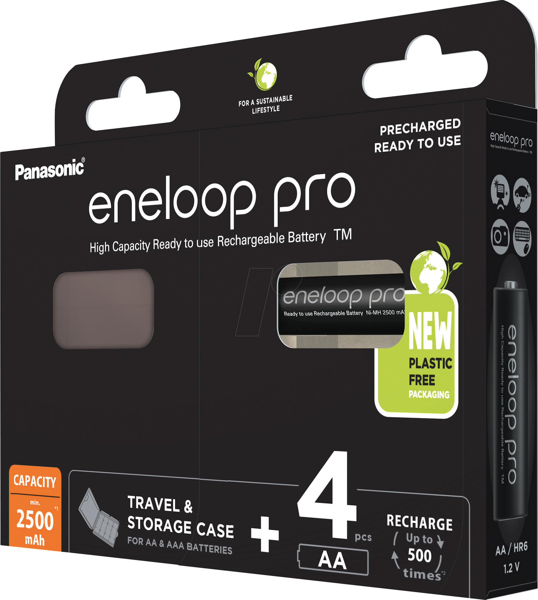 ENELOOP P 4XAAB - eneloop pro, NiMh Akku, AA (Mignon), 2500 mAh, 4er-Pack + Box